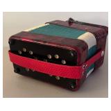 BR2 - Hero Accordion - Vintage Red Marbled Case Button Accordion