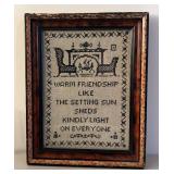BR2 - Needlepoint Framed Art - Vintage Wall Decor