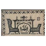 BR2 - Needlepoint Framed Art - Vintage Wall Decor