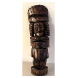 BR1 - Aztec Totem Carving - Vintage Wooden Sculpture