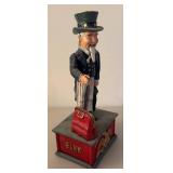 BR1 - Uncle Sam Cast Iron Mechanical Coin Bank Reproduction