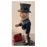 BR1 - Uncle Sam Cast Iron Mechanical Coin Bank Reproduction