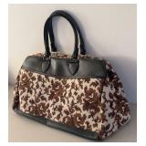 BR2 - Vintage Needlepoint Handbag - Brown/Beige Floral