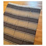 BR2 - Amana 100% Wool Blanket - Vintage Zigzag Pattern with Fringed Ends
