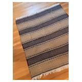 BR2 - Amana 100% Wool Blanket - Vintage Zigzag Pattern with Fringed Ends