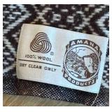 BR2 - Amana 100% Wool Blanket - Vintage Zigzag Pattern with Fringed Ends