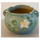 BR2 - Vintage Petite Roseville White Rose Jardinere Planter
