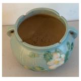 BR2 - Vintage Petite Roseville White Rose Jardinere Planter