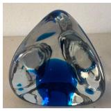 BR2 - Murano Sommerso Blue Glass Paperweight