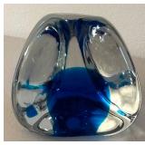 BR2 - Murano Sommerso Blue Glass Paperweight