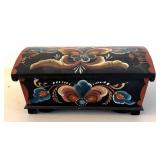BR2 - Vintage Norwegian Rosmaling Hinged Wooden Box