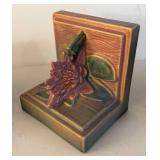 BR1 - Pair of Vintage Roseville Pottery Water Lily Bookends