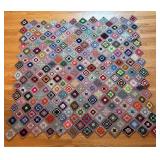 BR1 - Vintage Granny Square Crochet Afghan