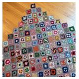 BR1 - Vintage Granny Square Crochet Afghan