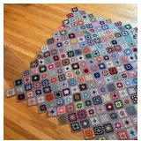 BR1 - Vintage Granny Square Crochet Afghan