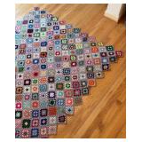 BR1 - Vintage Granny Square Crochet Afghan
