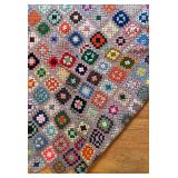 BR1 - Vintage Granny Square Crochet Afghan