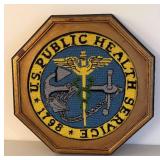 UL - Vintage U.S. Public Health Service Needlepoint Wall Decor