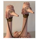 BR1 - Mid-Century Spaghetti Pink Poodle Dog Figurines
