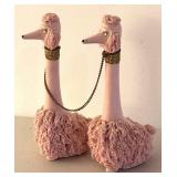 BR1 - Mid-Century Spaghetti Pink Poodle Dog Figurines