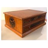 BR1 - J. & P. Coats Spool Cabinet - Vintage 2-Drawer Wood Organizer