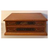 BR1 - J. & P. Coats Spool Cabinet - Vintage 2-Drawer Wood Organizer