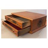 BR1 - J. & P. Coats Spool Cabinet - Vintage 2-Drawer Wood Organizer