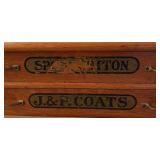 BR1 - J. & P. Coats Spool Cabinet - Vintage 2-Drawer Wood Organizer