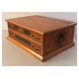 BR1 - J. & P. Coats Spool Cabinet - Vintage 2-Drawer Wood Organizer