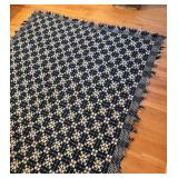 BR1 - Navy Blue & White Plaid Knit Blanket