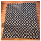 BR1 - Navy Blue & White Plaid Knit Blanket