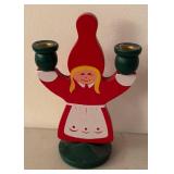 BR1 - Scandinavian Folk Art Lot - Dala Horse, Candleholders, Spoons, Linen Napkins and More