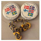 BR1 - Scandinavian Folk Art Lot - Dala Horse, Candleholders, Spoons, Linen Napkins and More