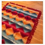 BR1 - Vintage Southwestern Blanket  - Geometric Zigzag Pattern