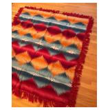 BR1 - Vintage Southwestern Blanket  - Geometric Zigzag Pattern
