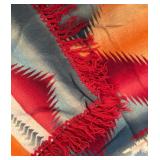 BR1 - Vintage Southwestern Blanket  - Geometric Zigzag Pattern