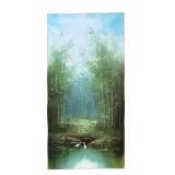 BR1 - Original Oil on Canvas Landscape - Bamboo Forest with White Herons