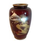 BR1 - Asian Style Vase with Gold Landscape Motif