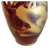 BR1 - Asian Style Vase with Gold Landscape Motif