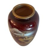 BR1 - Asian Style Vase with Gold Landscape Motif