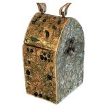 BR1 - Lucite Vintage Handbag - 7.5 x 4 x 5 in - Abstract Line Pattern, 1940s-1950s