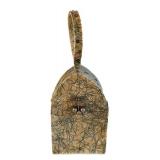 BR1 - Lucite Vintage Handbag - 7.5 x 4 x 5 in - Abstract Line Pattern, 1940s-1950s