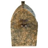 BR1 - Lucite Vintage Handbag - 7.5 x 4 x 5 in - Abstract Line Pattern, 1940s-1950s