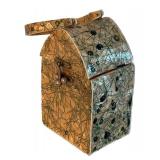 BR1 - Lucite Vintage Handbag - 7.5 x 4 x 5 in - Abstract Line Pattern, 1940s-1950s