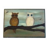 BR1 - Two Vintage Owl Plaques by Marna