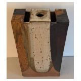BR1 - Geometric Artisan Crafted Rectangular Pottery Vase