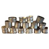 BR1 - Selection of Silver Plated Napkin Rings - Ornate Engraved Bands and Assorted Styles Collection