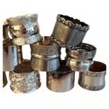 BR1 - Selection of Silver Plated Napkin Rings - Ornate Engraved Bands and Assorted Styles Collection