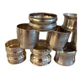 BR1 - Selection of Silver Plated Napkin Rings - Ornate Engraved Bands and Assorted Styles Collection
