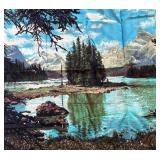 BR1 - Vintage Scenic Landscape Tapestry - Mountain Lake View Wall Decor